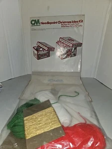 1978 Columbia Minerva Needlepoint Christmas Boxes Open - Picture 1 of 2