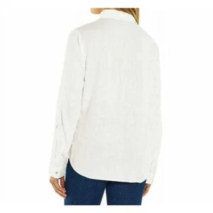 Orvis NWT Ladies Long Sleeve Button Up Linen Blend Top, White Size Small - Picture 1 of 5