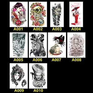 Fashion Temporary Men Women Body Arm Leg Fake Tattoo Stickers Can Cover Scars - Picture 1 of 71