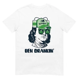 St Patricks Day Ben Drankin Saint Pattys Paddys Men Women T-Shirt - Picture 1 of 13