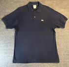 Lacoste Polo Shirt Men’s 5 Navy Blue Crocodile Logo Short Sleeve Preppy Golf