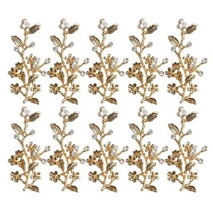 10pcs Alloy Crystal Flower Flatback Buttons Embellishment - Picture 1 of 7