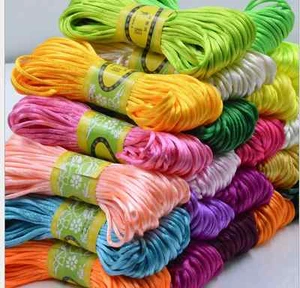 10M Chinese Knot Satin Nylon Braided Cord Macrame Beading Rattail Wire Cord  - Picture 1 of 32