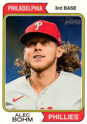 2023 Topps Heritage Red Border Alec Bohm Philadelphia Phillies #328 - Image 1 of 2