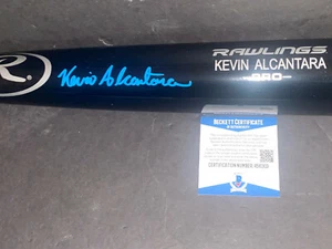 Kevin Alcantara Cubs Auto Signed Engraved Bat Beckett COA Black Full Signature - Picture 1 of 2