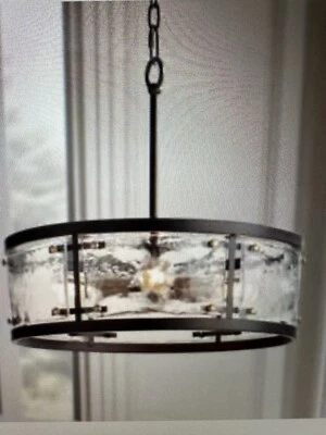 Lámpara colgante de tambor de bronce y latón Possini Euro Campanelli  Foto 1 de 3