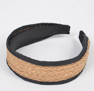 Raffia Headband Spring Summer Beach Style Straw Hair Bands Simple Modern Boho - Picture 1 of 4