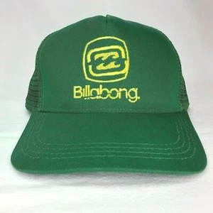 Vintage Billabong Snapback Trucker Hat Green Cap Retro Surfer Made in USA - Picture 1 of 9