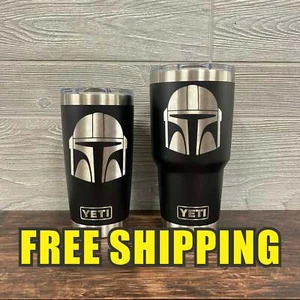 Mandalorian Star Wars Father Personalized Custom Engraved Tumbler cup - YETI - Picture 1 of 7