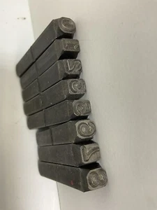 Vintage Number Punch Lot Of 8 Pieces UsedToolShopCom - Picture 1 of 6