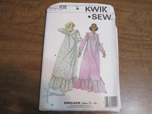 KWIK SEW LADIES NIGHTGOWN PATTERN 874 SIZE S-XL UNCUT - Picture 1 of 2