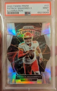 2020 Patrick Mahomes Prizm Illumination PSA 9 custodia Chiefs argento come nuova hit Ssp - Foto 1 di 3