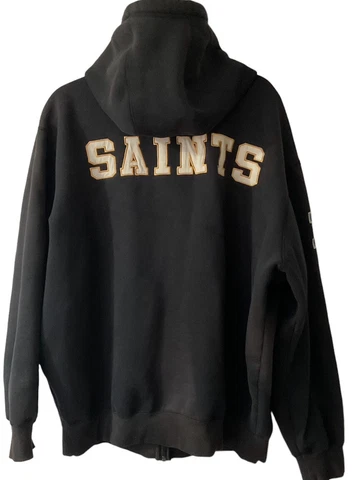 NFL New Orleans Saints Size XXL Full Zipped Sherpa Lined Hoodie Navy Blue Cover