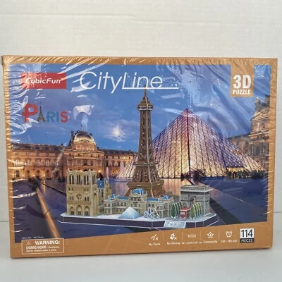City Line Cubic Fun Paris 3D Puzzle 114 Pieces NEW SEALED - Image 1 of 4