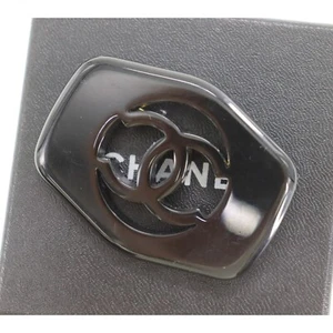 CHANEL Used CC Logos Pin Brooch Black Plastic 97P Vintage #CJ485 S - Picture 1 of 11