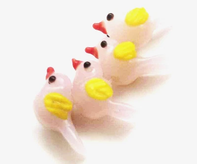 Cuentas de vidrio de murano hechas a mano pájaros rosas 12 mm x 25 mm 4 cuentas (#bpk) Foto 1 de 3