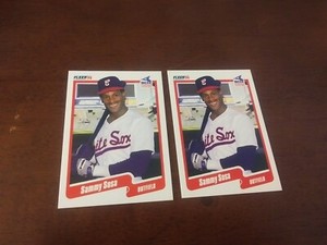 1990 Fleer Canadian Sammy Sosa Rookie 2 Card Lot VERY RARE!