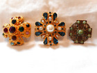 BROCHES croix vintage trois maltaises strass fausse perle PIN/pendentif écossais