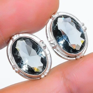 Alexandrite Gemstone 925 Sterling Silver Jewelry Stud Earring Size 0.75" - Picture 1 of 1