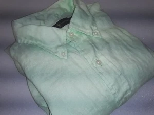 Ralph Lauren XL Shirt Men 100% Linen Lime Green Long Sleeve Button Down Neon - Picture 1 of 15