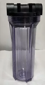 Filter Housing 10" For Water Systems & Hydroponics, Clear/Black 3/4" Ports - Picture 1 of 3