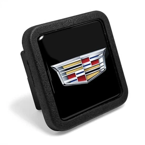 Cadillac Crest Logo Black Rubber Heavy-Duty 2" Tow Hitch Cover - Bild 1 von 5