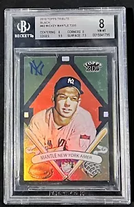 2010 TOPPS TRIBUTE MICKEY MANTLE BLACK #d 13/99 T206 STYLE GRADED BGS 8 ! - Picture 1 of 3