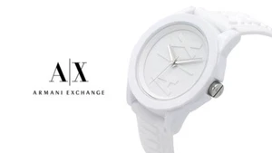 Armani Exchange Ax4366 Lady Banks Quartz White Silicone Dial Analog Watch - Picture 1 of 5