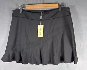 Ekouaer Women's Swim Skirt with Skort Bottom Ruffle Black Size 2XL New - Picture 1 of 8