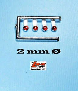 4 FAROS ROJOS 2 MM CERCO CROMADO 1/32 RESIN KIT FERRARI PORSCHE ALFA ASTON - Imagen 1 de 1