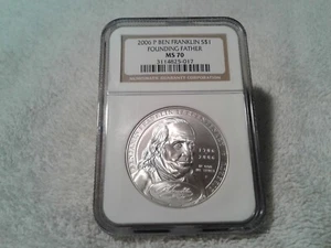 2006 P FOUNDING FATHER NGC MS70 $1 SILVER COMMEMORATIVE - Picture 1 of 4