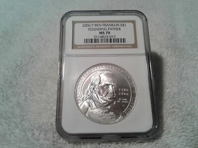 2006 P FOUNDING FATHER NGC MS70 $1 SILVER COMMEMORATIVE - Image 1 of 4