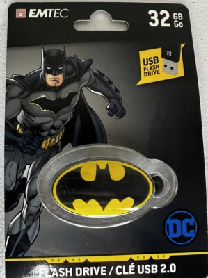 Emtec Batman USB 32 GB Flash Drive/Keychain Back to School New Sealed - Image 1 of 2