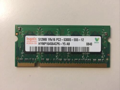 Ram sodimm 512mb ddr2 667mhz 5300S Hynix HYMP164S64CP6-Y5 per notebook - Immagine 1 di 1