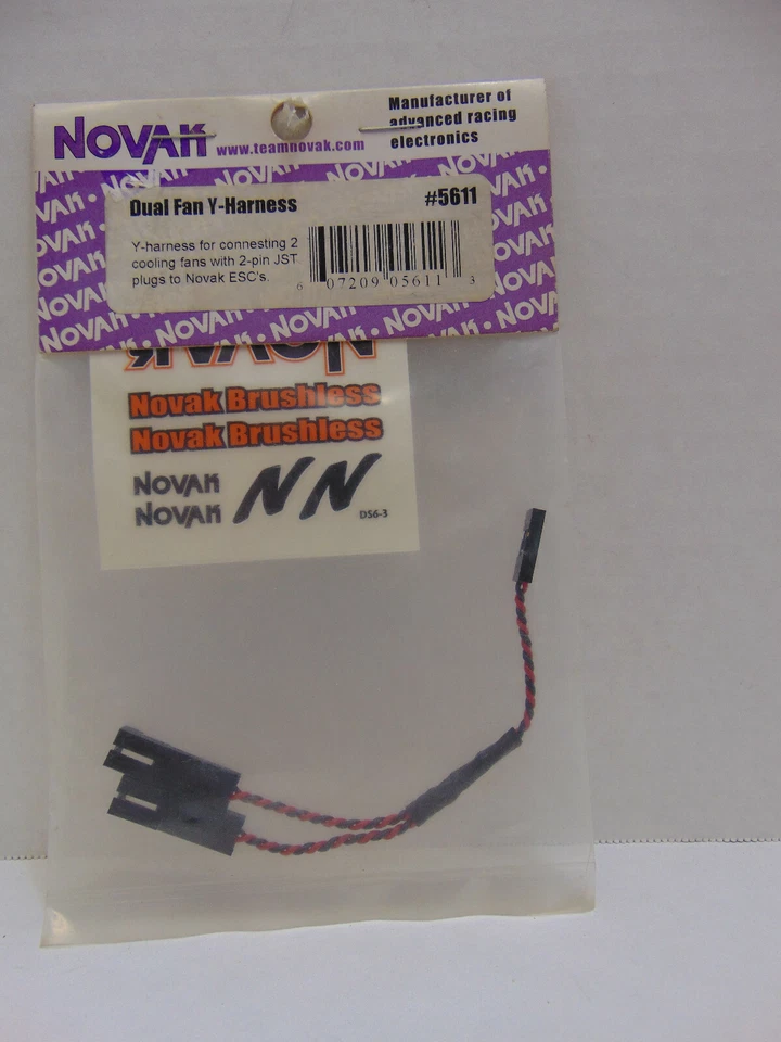 Novak  #5611 Dual Fan Y-Harness for 2 Fans with JST  NIB - Image 1 of 1