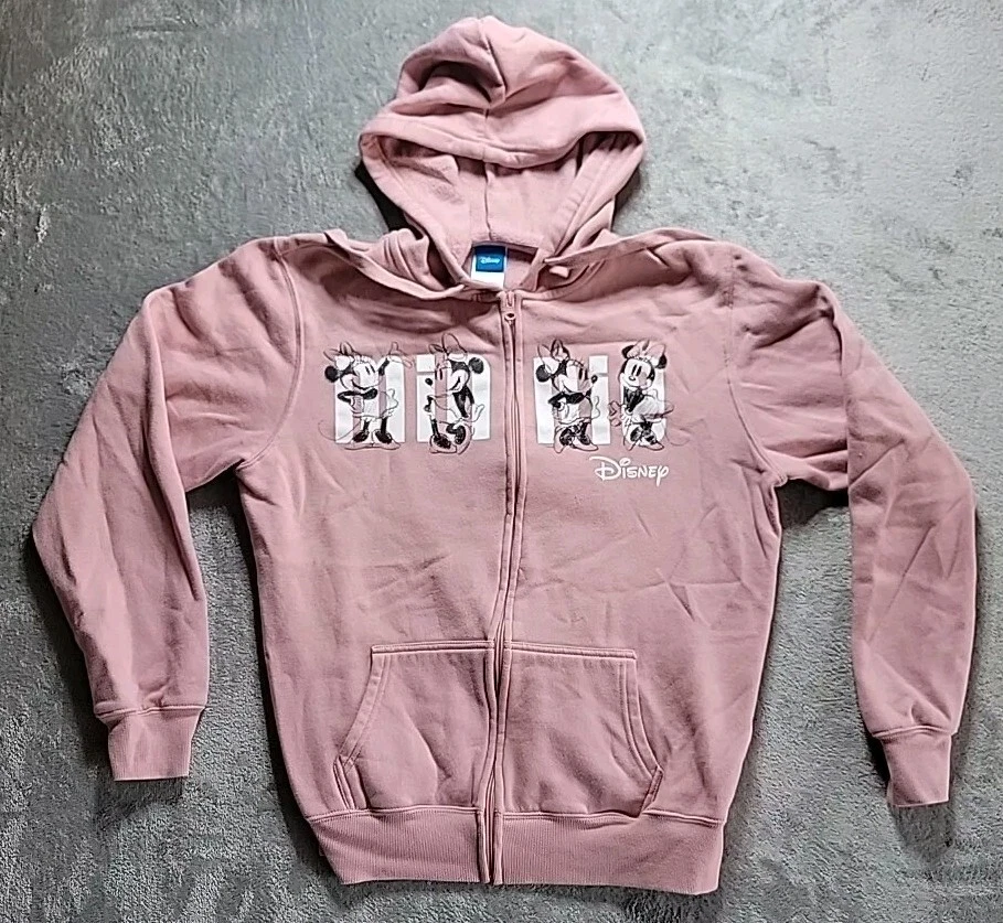 Minnie Mouse Classic Jerry Leigh Sketches Dusty Rose Zip-Up Hoodie Pink Used  - Image 1 of 4