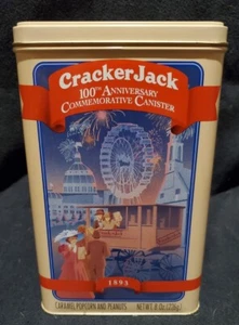 Cracker Jack 100th Anniversary Commerative Canister Tin 100yrs Of Fun 1993 VTG - Picture 1 of 6