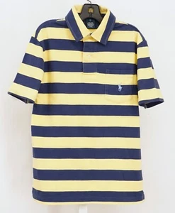 NWT POLO Ralph Lauren Classic Boy's Polo Shirt Blue Yellow  Size S/8 - Picture 1 of 3
