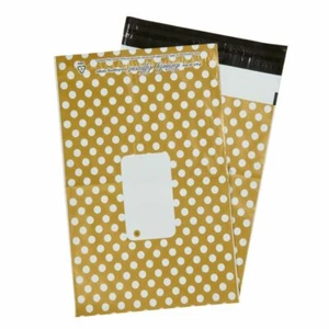 Gold Polka Dots Mailing Bags 10" x 14″ – 250 x 350mm - Picture 1 of 1