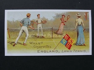 No.12 ENGLAND - LAWN TENNIS Sports of All Nations REPRINT of Wills 1901 - Picture 1 of 1