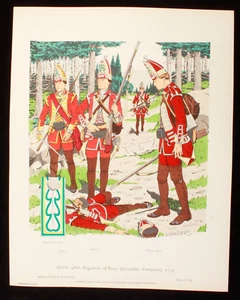 British 48th Regiment of Foot (Grenadier Company) 1755 Illustration 11x14 - Picture 1 of 1