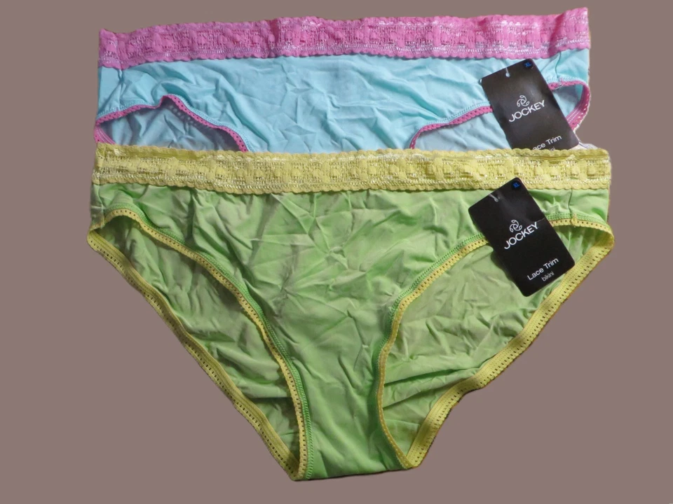 (2) NWT Vintage Jockey Lace Trim Bikini Panty Size XL - Image 1 of 1