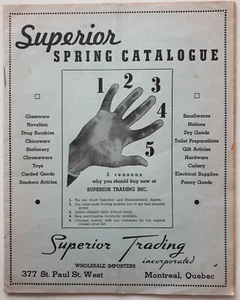 SUPERIOR TRADING INC Montreal Quebec CANADA 1930s Wholesale Goods Catalogue - Picture 1 of 6
