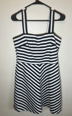 Michael Kors Women's Nautical Blue & White Striped Dress Size 8 - Image 1 of 4