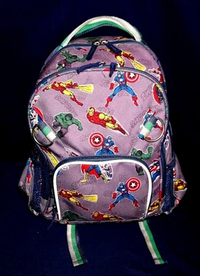 MOCHILA ESCOLAR MARVEL SUPER HEROES IRON MAN HULK THOR CAPITÁN AMÉRICA GRIS 16"  Foto 1 de 4