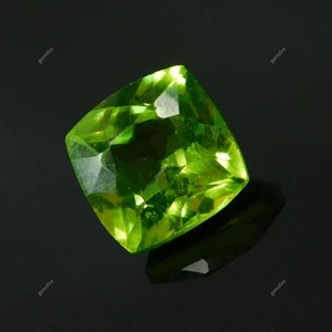 Cojín cuadrado suelto de alta calidad verde peridoto natural de 10 quilates CERTIFICADO - Imagen 1 de 6