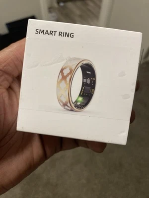 Anel inteligente para mulheres homem, esmalte padrão flor anel rastreador de saúde,... - Imagem 1 de 4