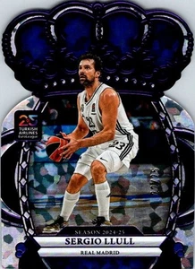 Tarjeta de cristal púrpura 2024-25 Panini Crown Royale EuroLeague #90 Sergio Llull/25 - Imagen 1 de 2
