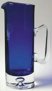 BLOCK “STOCKHOLM” 42 OZ. 10 1/8”H Pitcher Cobalt Blue w/Air Bubble Base NEW/MINT - Picture 1 of 3