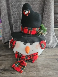 Centro de mesa de decoración de muñeco de nieve Cyndi Miller GRANDE 4,5 lb 20" de alto 18" de ancho usado en excelente estado  - Imagen 1 de 9